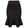 Black bodycon stretchy hem Skirt